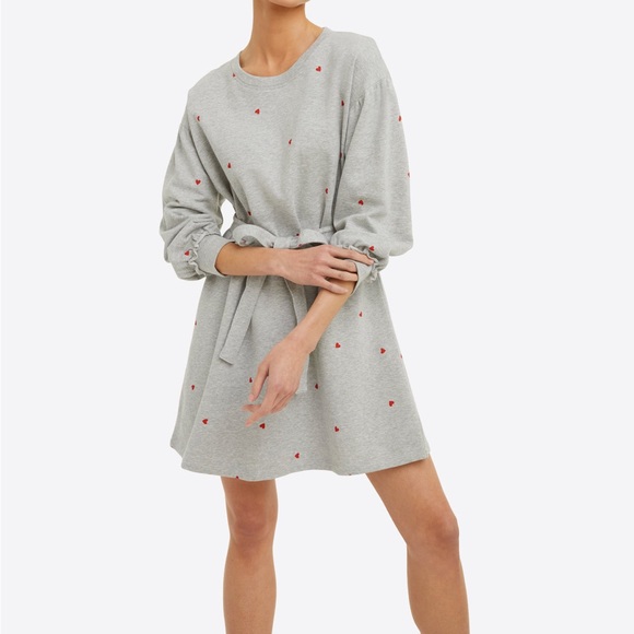 Draper James Bobbie Sweatshirt Dress in Printed Hearts - Picture 2 of 9
